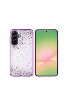 Samsung Galaxy Uyumlu A56 Kılıf Airbag Tasarımlı Damla Taşlı Şeffaf Zore Pera Silikon Kapak - Mor Samsung Galaxy Uyumlu A56 Kılıf Airbag Tasarımlı Damla Taşlı Şeffaf Zore Pera Silikon Kapak - Mor