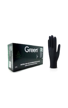 Green Pudrasız Nitril Eldiven Siyah L 100'lü Paket