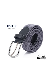 Dwoy Elastik Örgü Kemer Gri-943