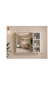 Raflı Aynalı Banyo Dolabı - Kapaklı Duvara Monte Banyo Tuvalet Dolabı Beyaz Raflı Aynalı Banyo Dolabı - Kapaklı Duvara Monte Banyo Tuvalet Dolabı Beyaz