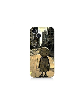 Apple Uyumlu iPhone 15 Plus Boş Şehir Desenli Silikon Kılıf Silikon