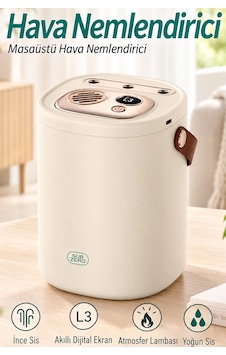 Exenar - Bej - Şarjlı Ultrasonic Hava Nemlendirici Buhar Makinesi 1500ml Şarjlı Buhurdanlık