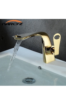 Narcyz Banyo Lavabo Evye Bataryası Altın Dore