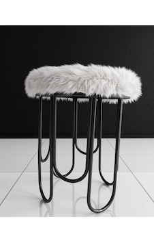 Destan Beyaz Peluş Kumaş Metal Puf Siyah Destan Beyaz Peluş Kumaş Metal Puf Siyah