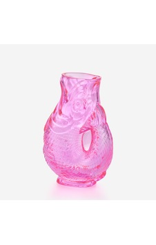 Neon Pembe Cam Vazo 11x7x16 Cm