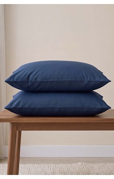Lacivert Ranforce %100 Pamuklu 2'li Yastık Kılıfı 50x70 Cm Lacivert Ranforce %100 Pamuklu 2'li Yastık Kılıfı 50x70 Cm