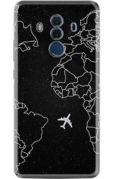 Huawei Mate 10 Pro Kılıf Silikon Desenli Black Plane 1868 Huawei Mate 10 Pro Kılıf Silikon Desenli Black Plane 1868