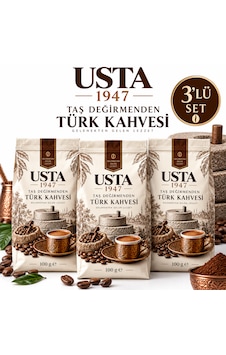 Usta 1947 Taş Değirmenden Türk Kahvesi 3'lü Set 100 Gr 3 Adet Çekirdek Usta 1947 Taş Değirmenden Türk Kahvesi 3'lü Set 100 Gr 3 Adet Çekirdek