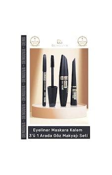 Kozmetik Siyah Suya Dayanıklı Dolgun Kalıcı Eyeliner Maskara Kalem 3'ü 1 Arada Göz Makyajı Seti Standart Kozmetik Siyah Suya Dayanıklı Dolgun Kalıcı Eyeliner Maskara Kalem 3'ü 1 Arada Göz Makyajı Seti Standart