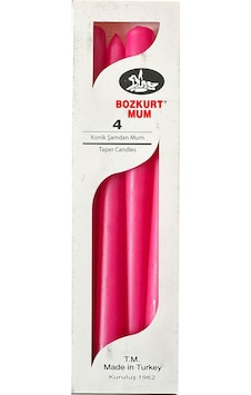 Bozkurt Konik Şamdan Mum Fener Mumu - Pembe - 24 Cm. - 4 Adetlik Paket Pembe Bozkurt Konik Şamdan Mum Fener Mumu - Pembe - 24 Cm. - 4 Adetlik Paket Pembe