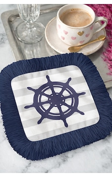 Nautical Çizgili Saçaklı Servis Kokteyl Peçetesi - Marin Stil Lacivert Modern Bardak Altlığı Mendil Çok Renkli Nautical Çizgili Saçaklı Servis Kokteyl Peçetesi - Marin Stil Lacivert Modern Bardak Altlığı Mendil Çok Renkli