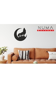 Numa Concept Bozkurt Ve Ay Figürlü Dekoratif Ahşap Tablo Numa Concept Bozkurt Ve Ay Figürlü Dekoratif Ahşap Tablo