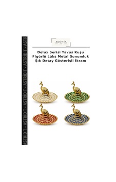 Delux Serisi Tavus Kuşu Figürlü Lüks Metal Sunumluk Şık Detay Gösterişli İkram Çok Renkli Delux Serisi Tavus Kuşu Figürlü Lüks Metal Sunumluk Şık Detay Gösterişli İkram Çok Renkli
