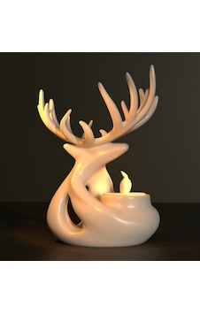 Modern Geyik Figürlü Dekoratif Mumluk - 3d Tasarım Minimalist Tealight Şamdan Ve Estetik Ev Hediyesi Çok Renkli