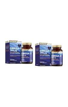 Nutraxin Omega 3 Balık Yağı Omega 3 2000 Mg 2 x 60 Softgel Nutraxin Omega 3 Balık Yağı Omega 3 2000 Mg 2 x 60 Softgel