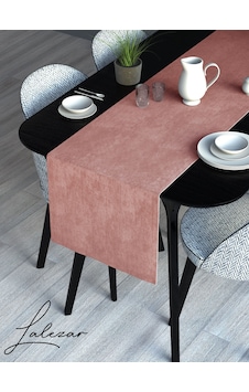 Kadife Efektli Tatlı Pembe Rengi Aura Serisi Runner 40 X 140 Tatlı Pembe
