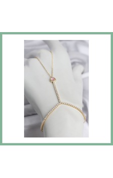 Bşkvirgo Gold Renk Pirinç Zirkon Taşlı Pembe Kalp Model Şahmeran Bsk2026