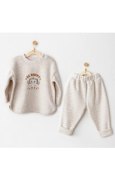 Melonika Casual 2'li Takım Beige Çok Renkli