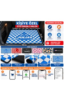 Kişiye Özel Baskılı Oto Bagaj Halısı 75x100 Cm İsim, Logo, Yazı Ve Desen Tasarımlı Kaymaz Tabanlı Bagaj Paspası 100cm-75cm