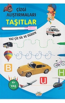 Çizgi Alıştırmaları Taşıtlar Yaz-Çiz-Sil ve Öğren Kalem Hediyel Çizgi Alıştırmaları Taşıtlar Yaz-Çiz-Sil ve Öğren Kalem Hediyel