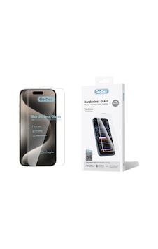 İphone 15 Pro Max Uyumlu Go Des Borderless Temperli Cam Ekran Koruyucu Şeffaf