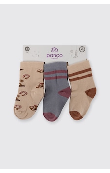 Panço Erkek Bebek 3'lü Soket Çorap 2522bb11001 renkli Panço Erkek Bebek 3'lü Soket Çorap 2522bb11001 renkli
