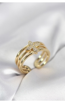 Gold Renk Zirkon Taşlı Yonca Model Kadın Yüzük - Lisinya Çok Renkli 92406492 Gold Renk Zirkon Taşlı Yonca Model Kadın Yüzük - Lisinya Çok Renkli 92406492