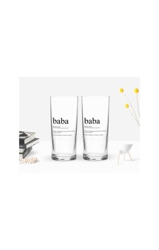 Bk Home Renkli Baskılı Baba Tasarımlı İkili Rakı Bardağı Seti-1 Bk Home Renkli Baskılı Baba Tasarımlı İkili Rakı Bardağı Seti-1