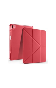Aksesuarcim Apple iPad Uyumlu Air 13 2024 İle Uyumlu Kılıf Silikon Yumuşak Kalem Bölmeli Esnek 4 Farklı Stand Olabilen Tablet Kılıfı Kırmızı Sku: Zeusb0fhj8q2fq Arka Kapak