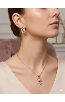 İnci Detaylı Yaprak Tasarımlı Set - Set0029 Diğer