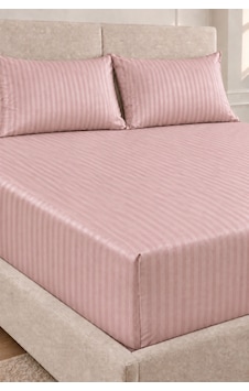 Varol %100 Pamuk Saten Stripe Tek Kişilik Lastikli Çarşaf Takımı 30 Cm 1 Yastık Kılıfı Pudra Varol %100 Pamuk Saten Stripe Tek Kişilik Lastikli Çarşaf Takımı 30 Cm 1 Yastık Kılıfı Pudra