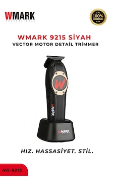 9215 Vector Motor Detail Trimmer Siyah 10000 Rpm, Dlc Bıçak, Profesyonel Tıraş Makinesi 2 Saat 9215 Vector Motor Detail Trimmer Siyah 10000 Rpm, Dlc Bıçak, Profesyonel Tıraş Makinesi 2 Saat