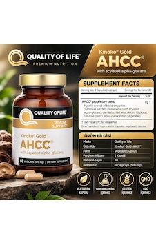Quality Of Life Kinoko Gold Ahcc Immune Support With Acylated Alpha-glucans 500 Mg 60 Vegicaps Quality Of Life Kinoko Gold Ahcc Immune Support With Acylated Alpha-glucans 500 Mg 60 Vegicaps