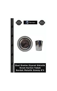 Özel Üretim Ziyaret Etkinlik İkram Karton Tabak Bardak Metalik Gümüş 8 Li Diğer Özel Üretim Ziyaret Etkinlik İkram Karton Tabak Bardak Metalik Gümüş 8 Li Diğer