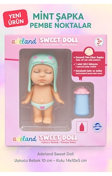 Adeland Sweet Doll Uykucu Bebek 10 Cm Kutu 14 10 5 Cm Mint Şapka - Pembe Noktalar Adeland Sweet Doll Uykucu Bebek 10 Cm Kutu 14 10 5 Cm Mint Şapka - Pembe Noktalar