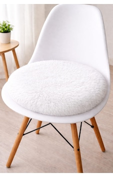 2 Adet Yuvarlak Sandalye Minderi 40cm Beyaz 2 Adet Yuvarlak Sandalye Minderi 40cm Beyaz