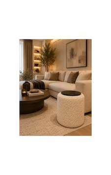 Premium Ahşap Üstlü Yuvarlak Bukle Puf Modern Ekru - 878843025 Ekru Premium Ahşap Üstlü Yuvarlak Bukle Puf Modern Ekru - 878843025 Ekru