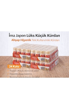 İma Japon Lüks Küçük Kürdan Ahşap Hijyenik Tek Kullanımlık Kürdan 24 Adet