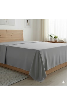 Battal Boy Düz Çarşaf Pamuklu Kumaş Lastiksiz Çarşaf 240x260 Antrasit