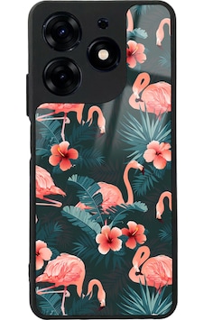 Tecno Spark 10 Pro Flamingo Leaf Tasarımlı Glossy Telefon Kılıfı Çok Renkli Tecno Spark 10 Pro Flamingo Leaf Tasarımlı Glossy Telefon Kılıfı Çok Renkli