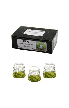 İbico İ22-136 Kulpsuz Üzüm & Kabarcıklı Cam Kahve Yanı Bardak 90 Ml 6 Adet - 24'li Paket