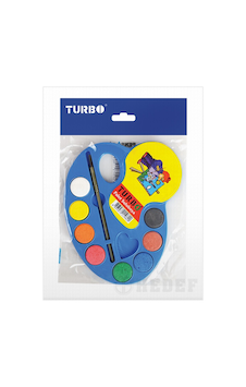 Sulu Boyalı Palet 8 Renk Ve Fırça - Turbo Sulu Boyalı Palet 8 Renk Ve Fırça - Turbo