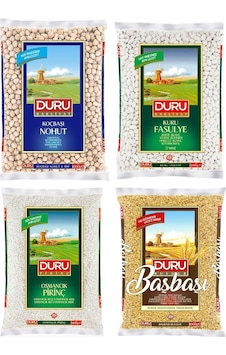 Duru Bakliyat Seti Nohut 1 KG + Fasulye 1 KG + Pirinç 1 KG + Bulgur 1 KG Duru Bakliyat Seti Nohut 1 KG + Fasulye 1 KG + Pirinç 1 KG + Bulgur 1 KG
