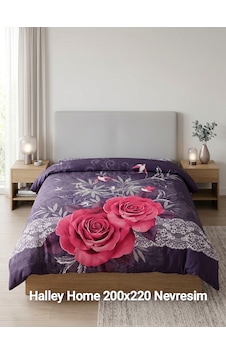 Halley Home Ranforce Çift Kişilik Nevresim Mor