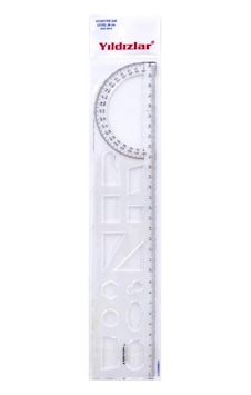 Yıldızlar Geometrik Cetvel Şablon 30 Cm Çok Renkli Yıldızlar Geometrik Cetvel Şablon 30 Cm Çok Renkli