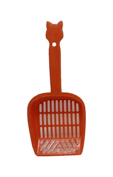 Pettrend Turuncu Büyük Boy Kedi Tuvalet Kumu Temizleme Eleme Küreği 27 CM