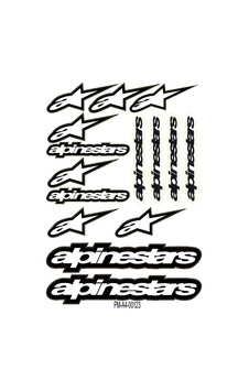 Sticker Seti Sponsor Alpinestars Tasarımlı Grenaj Kaplama 01 Nötr