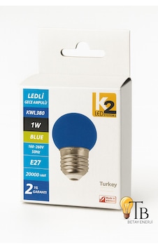 K2 Led Systems Kwl380 1w Blue Led Gece Ampulü K2 Led Systems Kwl380 1w Blue Led Gece Ampulü