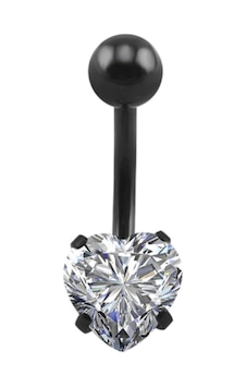 Chavin Beyaz Kalp Taşlı Siyah Çelik Göbek Piercing Dp47 Siyah Chavin Beyaz Kalp Taşlı Siyah Çelik Göbek Piercing Dp47 Siyah