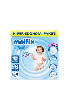 Molfix Bebek Bezi 6 Beden E.large Hiper Ekonomi Paketi 124Adet Molfix Bebek Bezi 6 Beden E.large Hiper Ekonomi Paketi 124Adet
